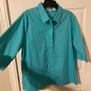 American Sweetheart Large Turquoise Button-Up Shirt